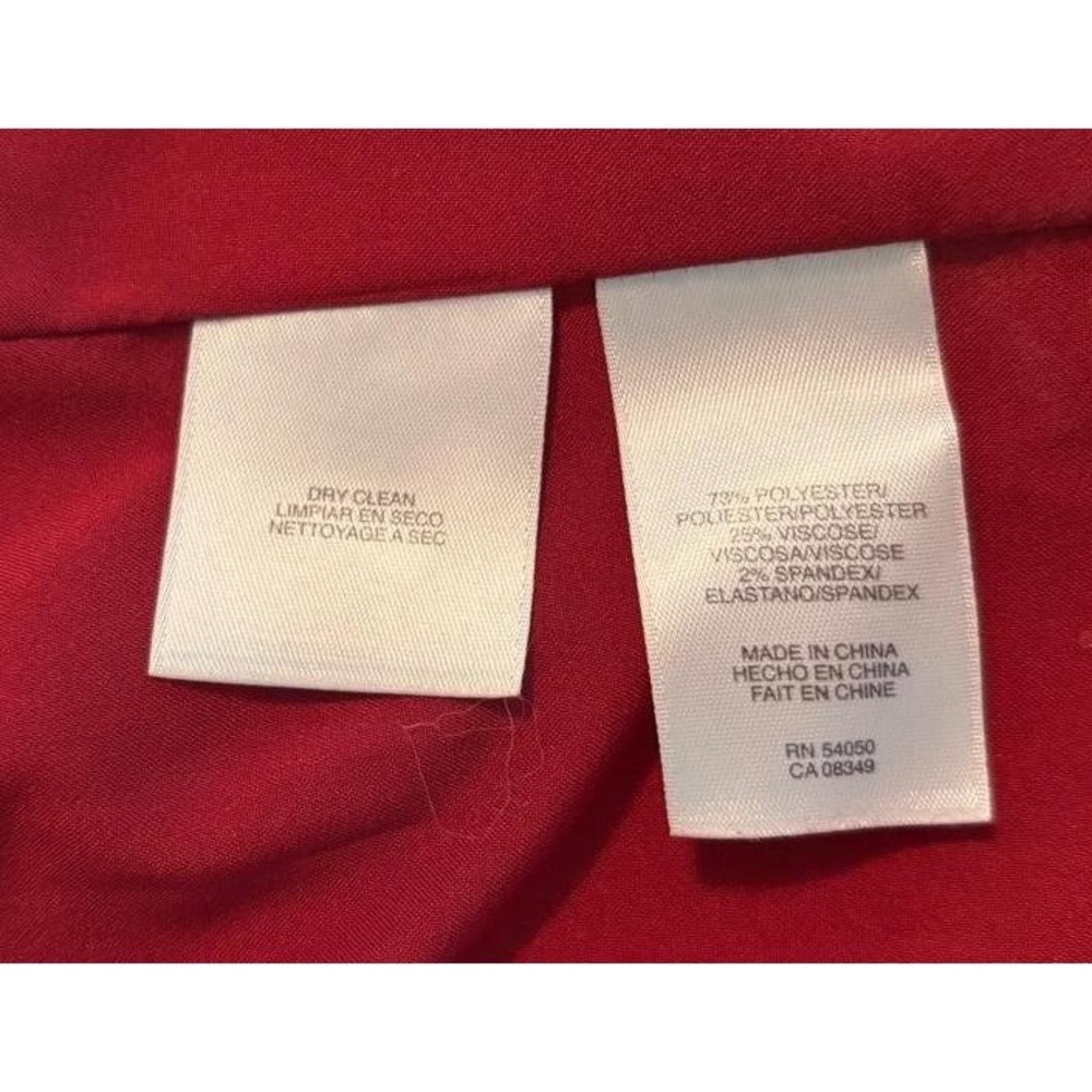 JONES NEW YORK Dress Womens Size 10 Red Cap Sleeve Textured Fabric Elegant Chic - Picture 7 of 7
